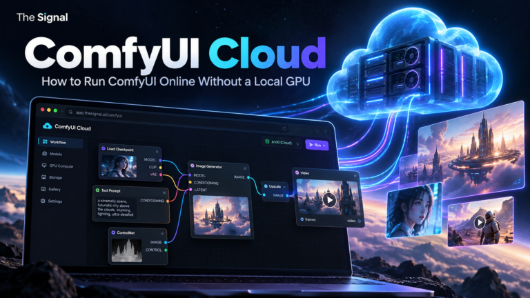ComfyUI Cloud workflow running on remote GPU infrastructure without a local GPU